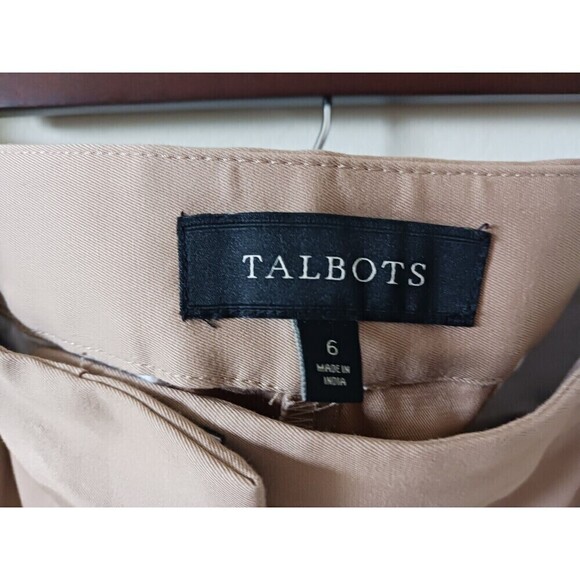 Talbots Curvy‎ Crop Pants Stretch Straight Leg Pockets Beige Size 6 - Picture 3 of 6